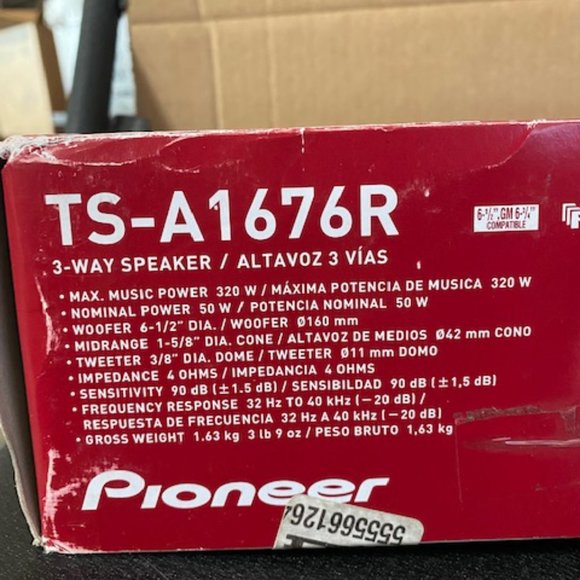 PIONEER TS-A1676R 6.5 Inch 3-Way 320 Watt Car Coaxial Stereo Speakers - Picture 7 of 8